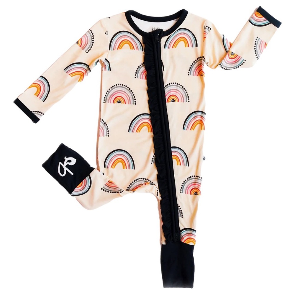 NWT birdie bean Theo ruffle romper 12-18m